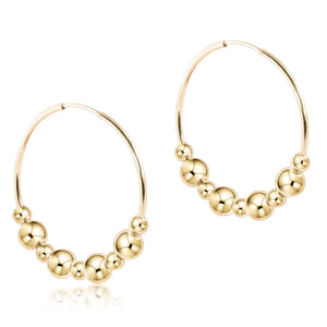 E Newton | beaded grateful bliss 1.25" hoop - gold