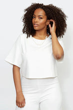 Ripley Rader | White Ponte Knit Short Sleeve Top